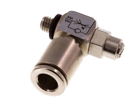L-stuk Regelventiel 6 mm - M5 Regeling-in Messing Sleufschroef Banjo