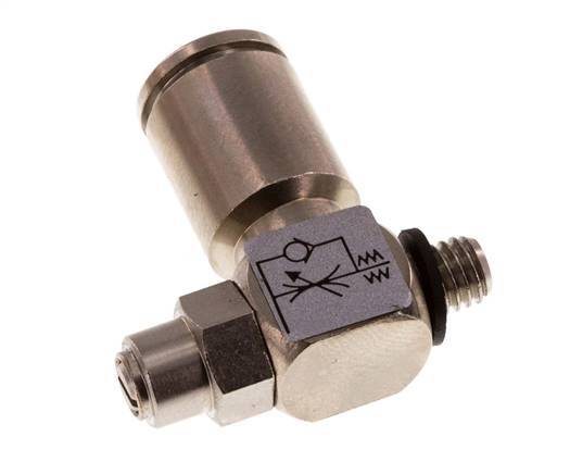 L-stuk Regelventiel 6 mm - M5 Regeling-in Messing Sleufschroef Banjo