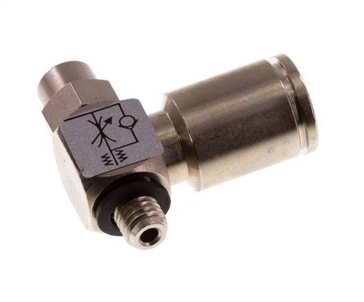 L-stuk Regelventiel 6 mm - M5 Regeling-in Messing Sleufschroef Banjo