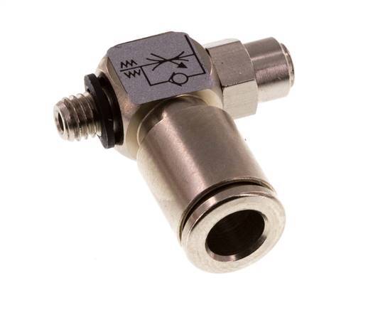L-stuk Regelventiel 6 mm - M5 Regeling-in Messing Sleufschroef Banjo