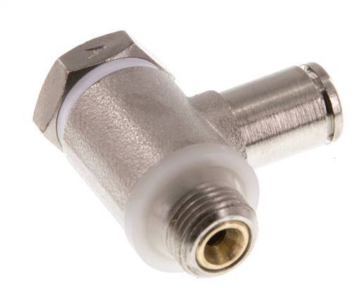 L-stuk Regelventiel 4 mm - G1/8'' Regeling-in Messing Sleufschroef Banjo