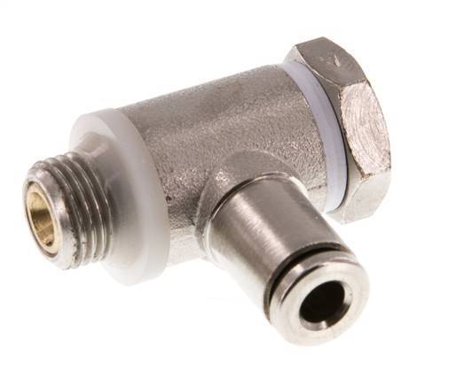 L-stuk Regelventiel 4 mm - G1/8'' Regeling-in Messing Sleufschroef Banjo