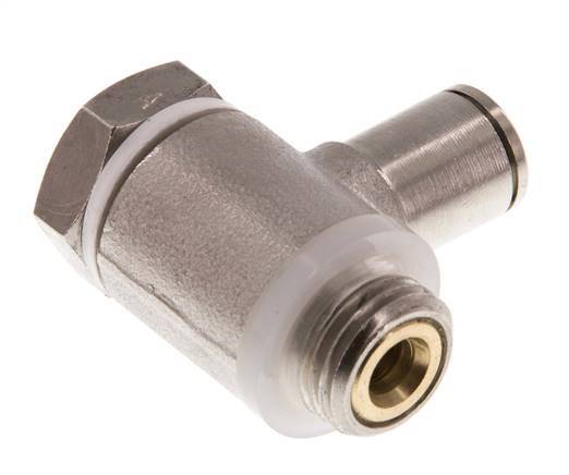 L-stuk Regelventiel 6 mm - G1/4'' Regeling-in Messing Sleufschroef Banjo