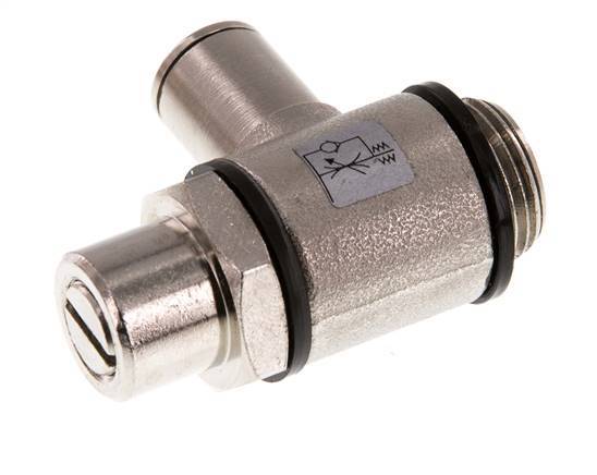 L-stuk Regelventiel 8 mm - G3/8'' Regeling-in Messing Sleufschroef Banjo