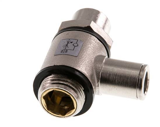 L-stuk Regelventiel 8 mm - G3/8'' Regeling-in Messing Sleufschroef Banjo
