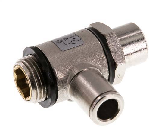 L-stuk Regelventiel 8 mm - G3/8'' Regeling-in Messing Sleufschroef Banjo