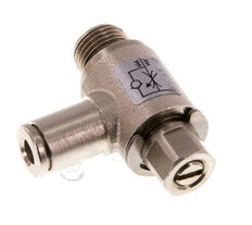 L-stuk Regelventiel 4 mm - G1/8'' Regeling-Uit Messing Sleufschroef
