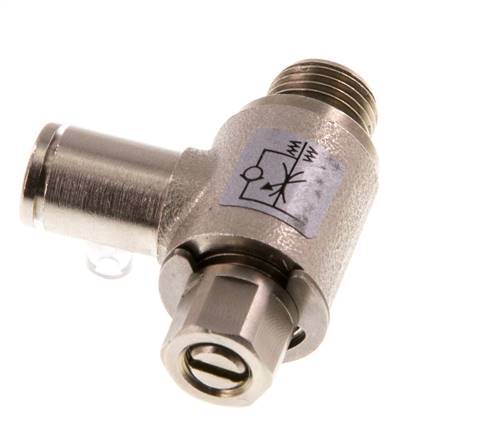 L-stuk Regelventiel 4 mm - G1/8'' Regeling-Uit Messing Sleufschroef