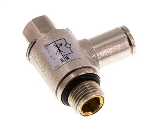 L-stuk Regelventiel 4 mm - G1/8'' Regeling-Uit Messing Sleufschroef