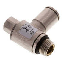 L-stuk Regelventiel 6 mm - G1/8'' Regeling-Uit Messing Sleufschroef