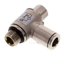 L-stuk Regelventiel 6 mm - G1/8'' Regeling-Uit Messing Sleufschroef