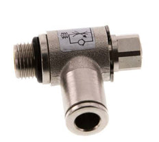 L-stuk Regelventiel 6 mm - G1/8'' Regeling-Uit Messing Sleufschroef