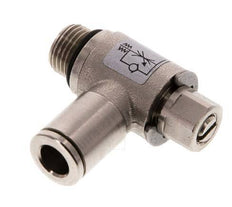 L-stuk Regelventiel 6 mm - G1/8'' Regeling-Uit Messing Sleufschroef