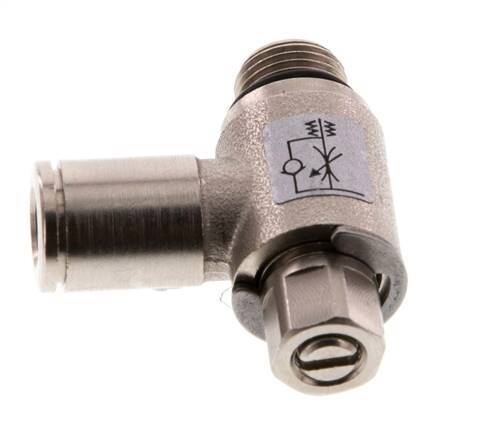 L-stuk Regelventiel 6 mm - G1/8'' Regeling-Uit Messing Sleufschroef