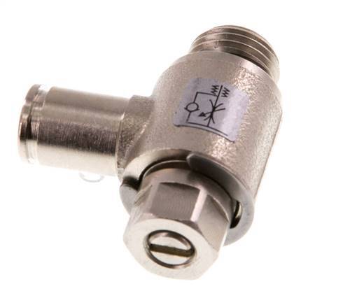 L-stuk Regelventiel 6 mm - G1/4'' Regeling-Uit Messing Sleufschroef