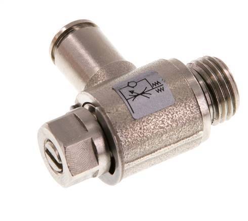 L-stuk Regelventiel 6 mm - G1/4'' Regeling-Uit Messing Sleufschroef