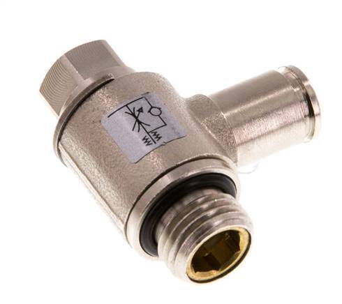 L-stuk Regelventiel 6 mm - G1/4'' Regeling-Uit Messing Sleufschroef