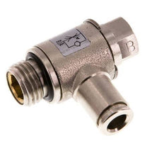 L-stuk Regelventiel 6 mm - G1/4'' Regeling-Uit Messing Sleufschroef