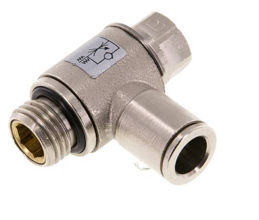 L-stuk Regelventiel 8 mm - G1/4'' Regeling-Uit Messing Sleufschroef