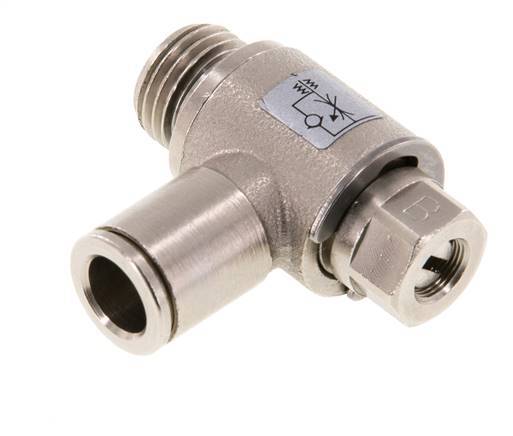 L-stuk Regelventiel 8 mm - G1/4'' Regeling-Uit Messing Sleufschroef