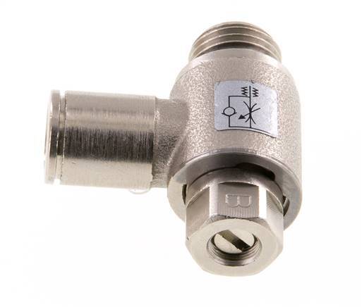 L-stuk Regelventiel 8 mm - G1/4'' Regeling-Uit Messing Sleufschroef