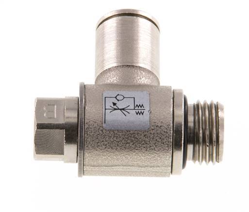 L-stuk Regelventiel 8 mm - G1/4'' Regeling-Uit Messing Sleufschroef