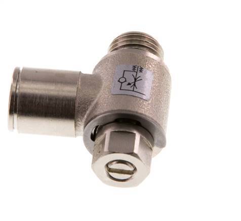 L-stuk Regelventiel 10 mm - G1/4'' Regeling-Uit Messing Sleufschroef