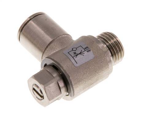 L-stuk Regelventiel 10 mm - G1/4'' Regeling-Uit Messing Sleufschroef