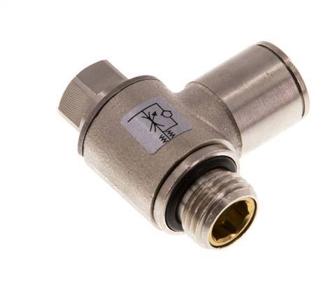 L-stuk Regelventiel 10 mm - G1/4'' Regeling-Uit Messing Sleufschroef