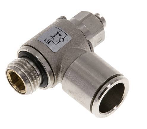 L-stuk Regelventiel 12 mm - G1/4'' Regeling-Uit Messing Sleufschroef