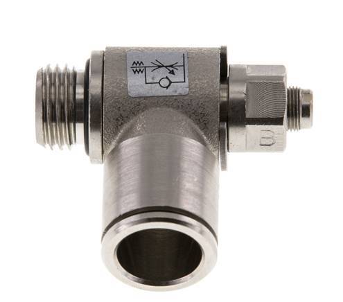 L-stuk Regelventiel 12 mm - G1/4'' Regeling-Uit Messing Sleufschroef
