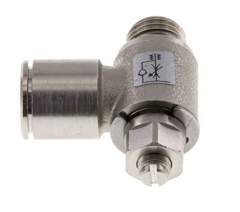 L-stuk Regelventiel 12 mm - G1/4'' Regeling-Uit Messing Sleufschroef