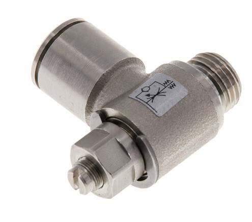 L-stuk Regelventiel 12 mm - G1/4'' Regeling-Uit Messing Sleufschroef