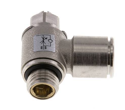 L-stuk Regelventiel 12 mm - G1/4'' Regeling-Uit Messing Sleufschroef