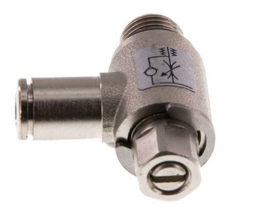 L-stuk Regelventiel 4 mm - G1/8'' Regeling-in Messing Sleufschroef