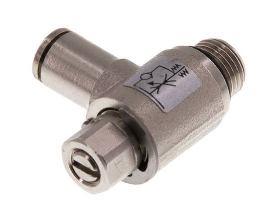 L-stuk Regelventiel 4 mm - G1/8'' Regeling-in Messing Sleufschroef