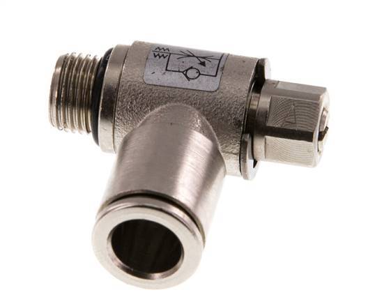 L-stuk Regelventiel 8 mm - G1/8'' Regeling-in Messing Sleufschroef