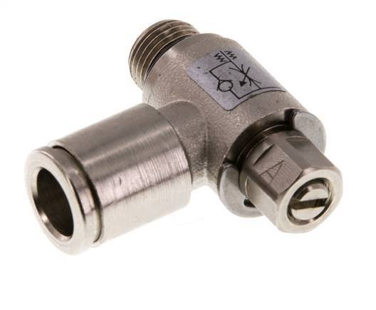 L-stuk Regelventiel 8 mm - G1/8'' Regeling-in Messing Sleufschroef