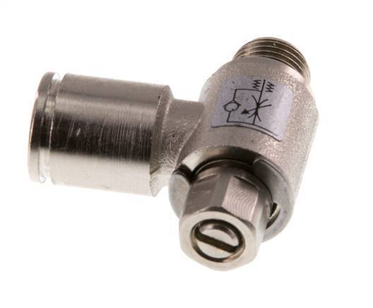 L-stuk Regelventiel 8 mm - G1/8'' Regeling-in Messing Sleufschroef