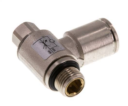 L-stuk Regelventiel 8 mm - G1/8'' Regeling-in Messing Sleufschroef