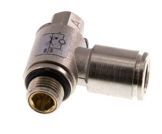 L-stuk Regelventiel 8 mm - G1/8'' Regeling-in Messing Sleufschroef
