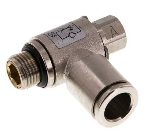 L-stuk Regelventiel 8 mm - G1/8'' Regeling-in Messing Sleufschroef