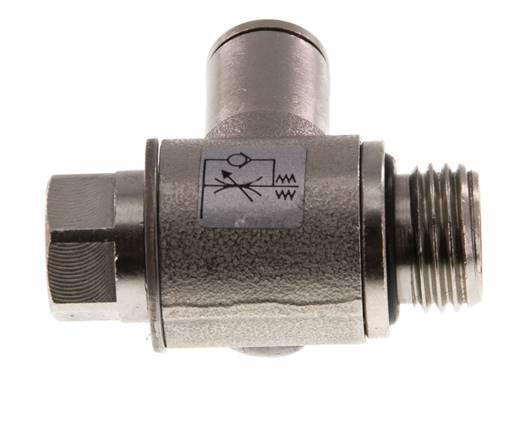 L-stuk Regelventiel 6 mm - G1/4'' Regeling-in Messing Sleufschroef