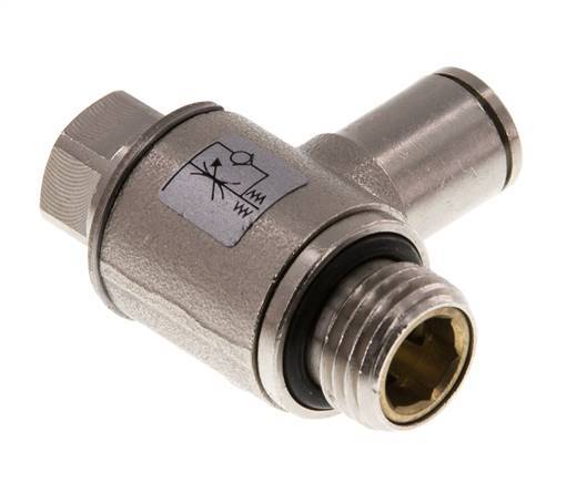 L-stuk Regelventiel 6 mm - G1/4'' Regeling-in Messing Sleufschroef
