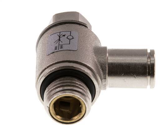 L-stuk Regelventiel 6 mm - G1/4'' Regeling-in Messing Sleufschroef