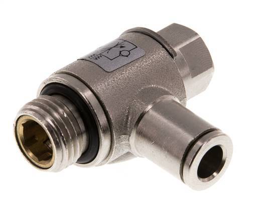 L-stuk Regelventiel 6 mm - G1/4'' Regeling-in Messing Sleufschroef