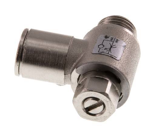 L-stuk Regelventiel 10 mm - G1/4'' Regeling-in Messing Sleufschroef