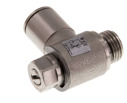 L-stuk Regelventiel 10 mm - G1/4'' Regeling-in Messing Sleufschroef