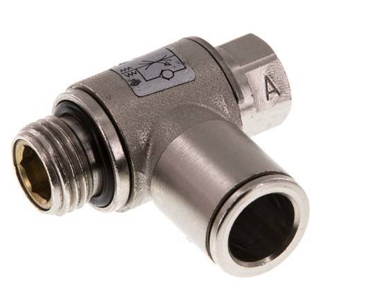 L-stuk Regelventiel 10 mm - G1/4'' Regeling-in Messing Sleufschroef