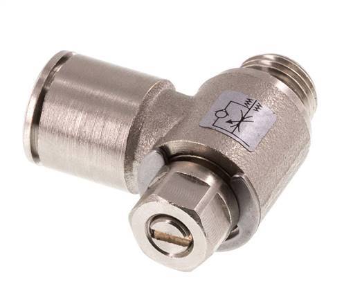 L-stuk Regelventiel 12 mm - G1/4'' Regeling-in Messing Sleufschroef